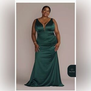 NWT Stretch Satin Cowl Back Dress